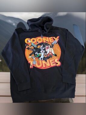 Gooney Tunes Black Graphic Hoodie by City Morgue F the 2000s- Orange Logo